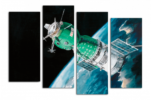 Модульная картина Советский космический корабль